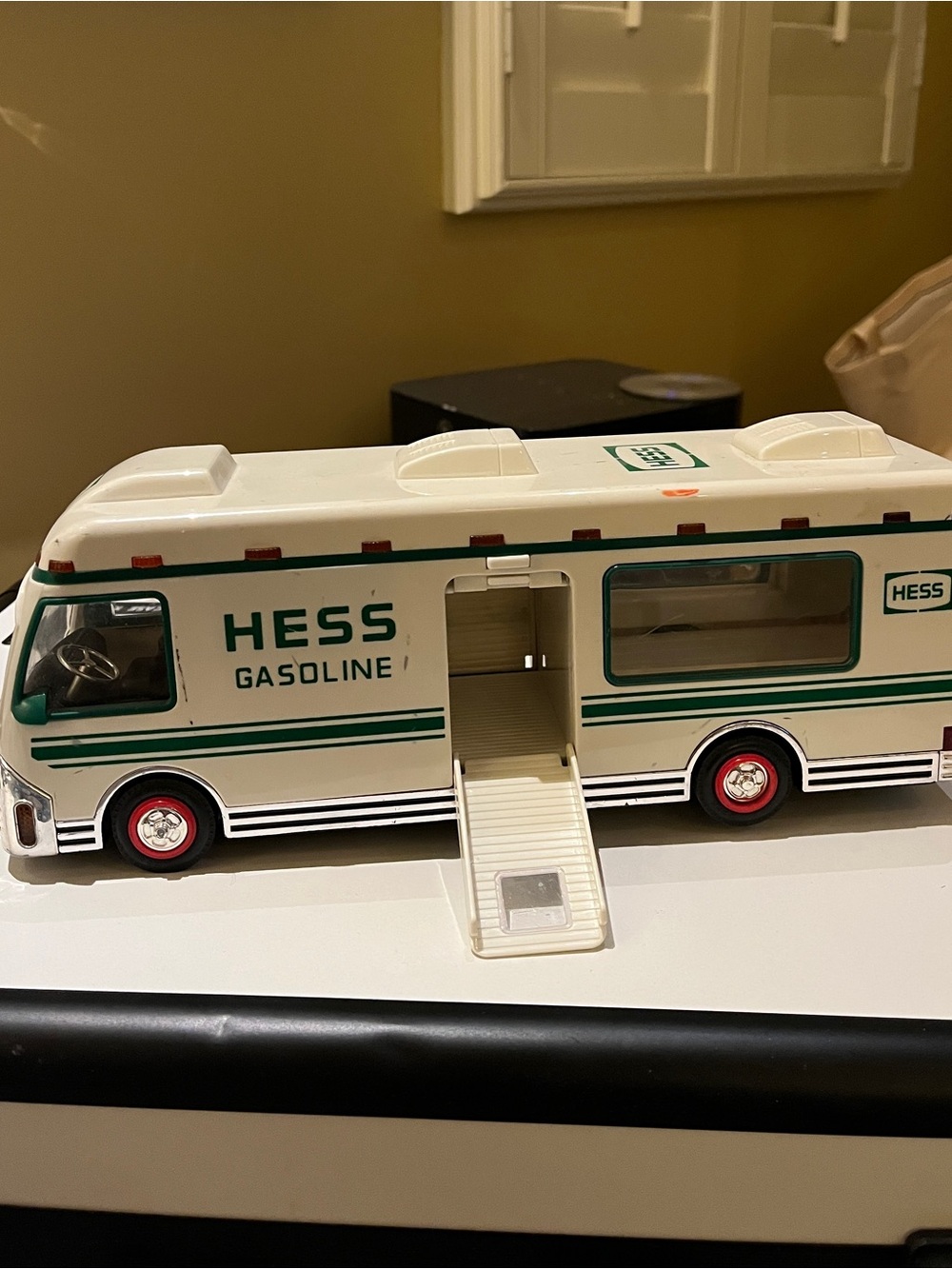 Hess Truck Gasoline White and Green Toy RV Playset